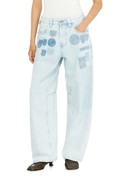 Diesel Relaxed Jeans Regular Waist 1997 D-enim-m, Light Blue, Button Fly