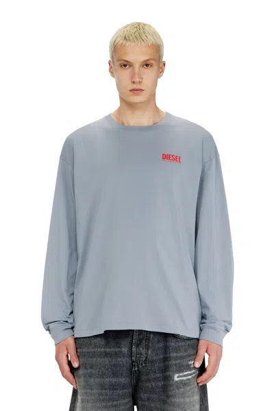 Diesel Relaxed Long-sleeve T-shirt With Biscotto Logo In Blue