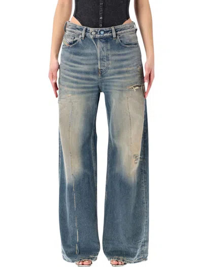 Diesel Relaxed Oversized Fit Low-rise Jeans In Blue