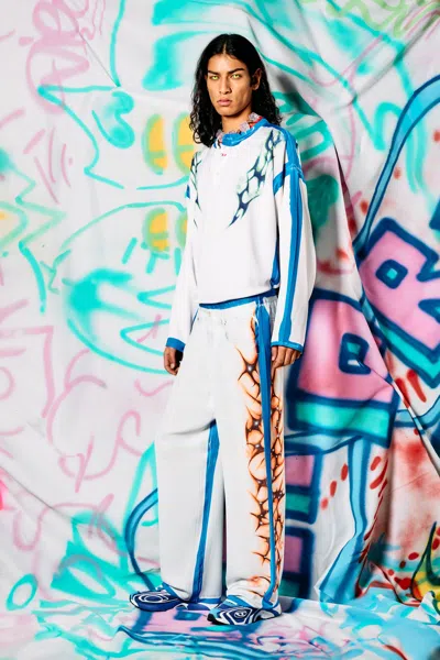 Diesel Relaxed Pant With Graffiti Print In Multicolor