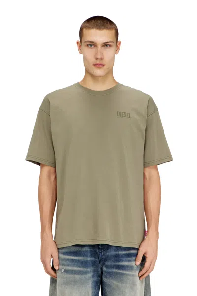 Diesel Relaxed T-shirt With Back Camo Print In Green