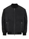 Diesel Classic Black Nylon Bomber Jacket With Zip And Side Pockets In Black