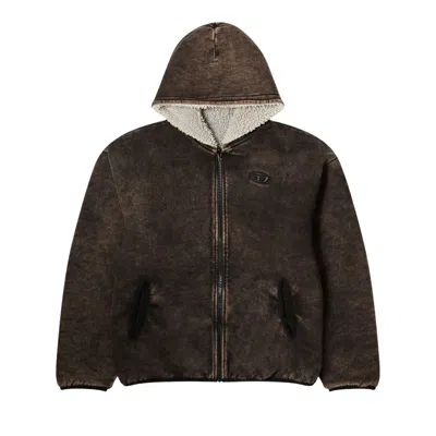 Pre-owned Diesel Reversible Hooded Zip Up Jacket 'brown' | Men's Size S
