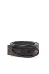 Diesel Reversible Treated Leather Belt In Multicolor