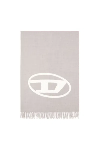 Diesel Reversible Two Tone Wool Scarf In Neutral