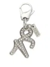Diesel Rhinestone Charm Capricorn Keyring In Silver