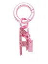 Diesel Rhinestone Charm-d Keyring In Pink
