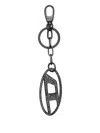 Diesel Rhinestone Keychain In Black