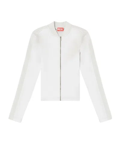 Diesel Rib-knit And Stretch Jacket In White