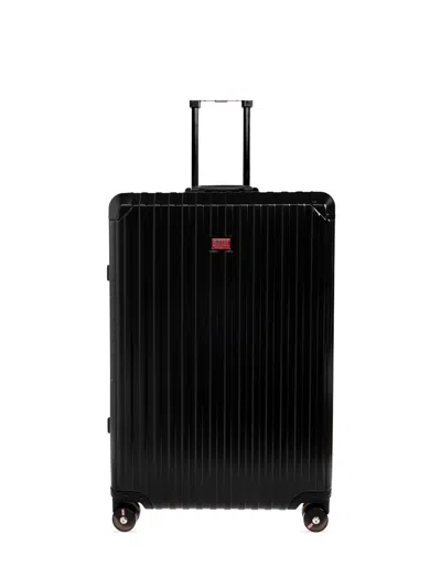 Diesel Ribbed Aluminium Suitcase In Black