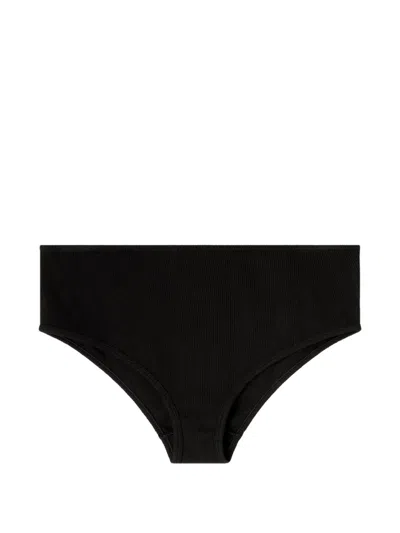 Diesel Ribbed Bikini Bottom In Black