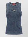 Diesel Ribbed Sleeveless Top With Distinctive Logo Detail