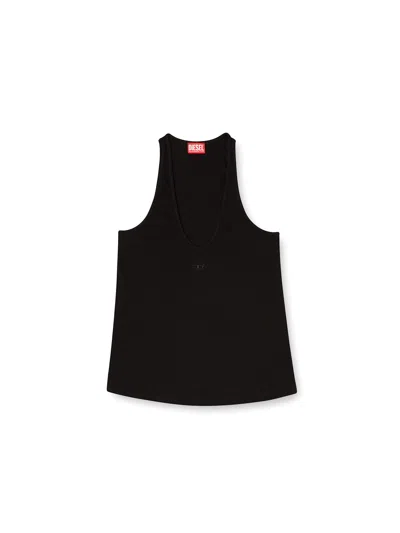 Diesel Ribbed Cotton Tank Top In Green