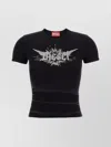Diesel Womens 02 T-ele-p2 Graphic-print Cotton-jersey T-shirt In Black