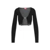Diesel Woman Wrap Cardigans Black Size M Cotton In Black