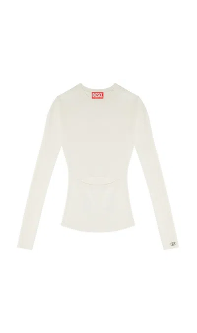 DIESEL DIESEL RIBBED CUT-OUT DETAIL SWEATER WITH WOOL BLEND AND SILHOUETTE