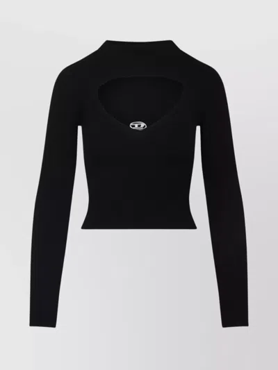 DIESEL RIBBED CUT-OUT LONG SLEEVE TOP