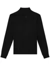 Diesel Black High Neck Sweater With Oval D Logo On The Front In Black