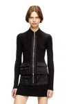 Diesel Ribbed Dress With Cargo Pockets In Black