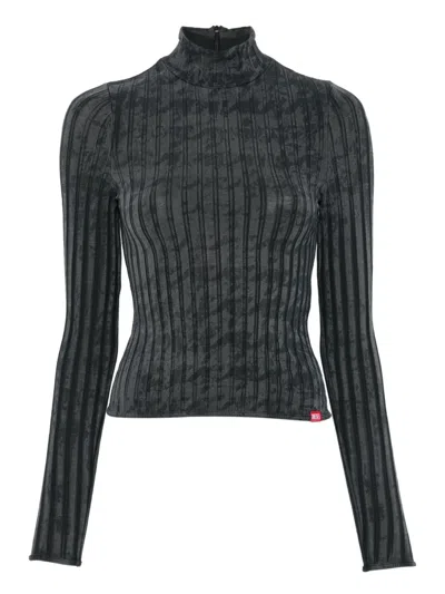 DIESEL RIBBED HIGH-NECK TOP