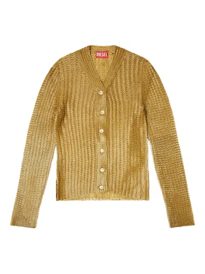 DIESEL RIBBED-KNIT CARDIGAN