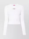 Diesel Ribbed Knit Crop Top With Cut-out Detail
