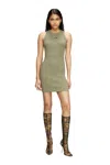 Diesel M-caddix Ribbed Knit Sleeveless Dress In Green