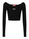 Diesel Cheryl Logo-plaque Crop Top In Black