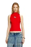 Diesel Black Viscose Blend M-onervax Top In Red