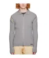 Diesel Ribbed-knit Zipped Cardigan In Gray