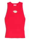 Diesel Ribbed Logo-detail Top In Red
