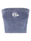 Diesel Ribbed Texture Strapless Top By Clarksvillex In Blue