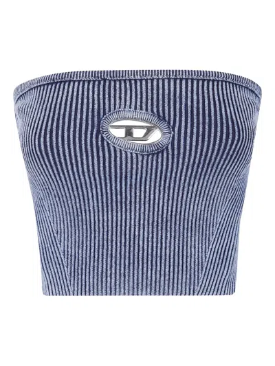 Diesel Ribbed Texture Strapless Top By Clarksvillex In Blue