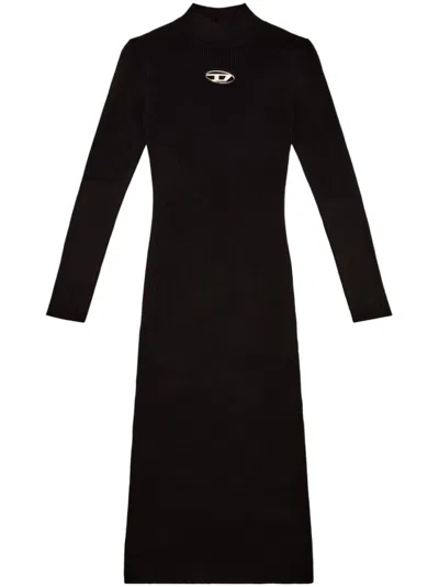 DIESEL DIESEL RIBBED MIDI DRESS WITH HIGH NECK