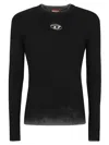 Diesel Darin Black Crewneck T-shirt With Oval D Logo Cut-out On The Front In Cotton Man In Black