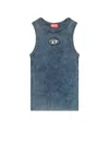 Diesel Ribbed Sleeveless Top With Distinctive Logo Detail