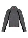 Diesel Ribbed Panel Zip-up Cardigan In Gray