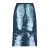Diesel Blue Midi Skirt In Devor Metallic Knit In 8at