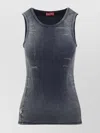 Diesel Ribbed Sleeveless Tank Top With Faded Effect