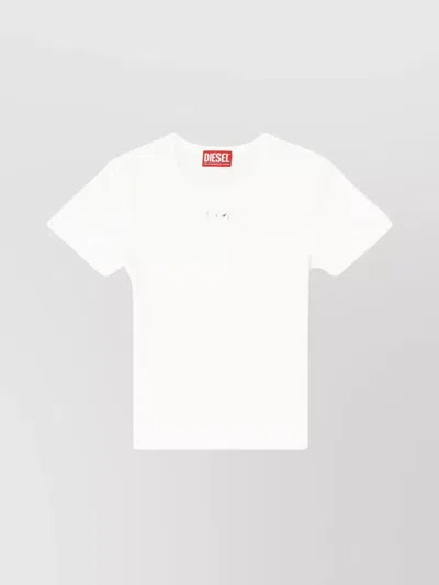 Diesel Ribbed Slim-fit T-shirt In White