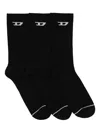 Diesel Set Of Three Socks In Black