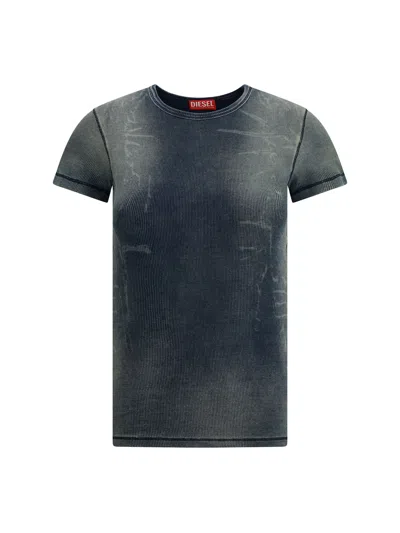 Diesel Ribbed T-shirt In Blue