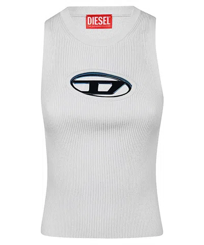Diesel Ribbed Tank Top In Gray