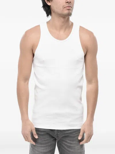 Diesel T-arm-lkds Ribbed Cotton Tank Top In White