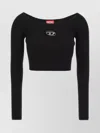 Diesel Red Top Cropped M-vera-ls In Black