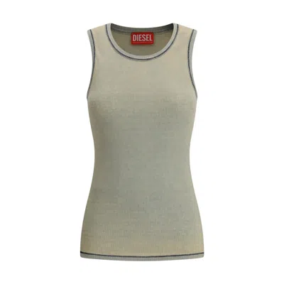 Diesel Ribbed Top In Green