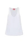 Diesel White Cotton Blend Tank Top Women In White