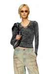 Diesel Abito Midi A Coste Con Oval D In Metallo In Grey