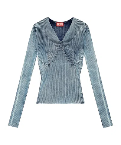 DIESEL RIBBED V-NECK TOP