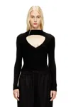 Diesel Ribbed Wool Jumper With Cut-out In Black